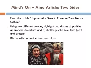 Mind’s On – Ainu Article: Two Sides