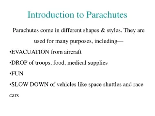 Introduction to Parachutes