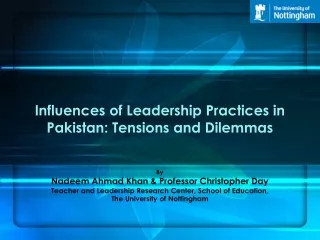 Influences of Leadership Practices in Pakistan: Tensions and Dilemmas