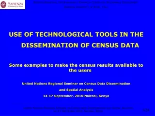 USE OF TECHNOLOGICAL TOOLS IN THE DISSEMINATION OF CENSUS DATA