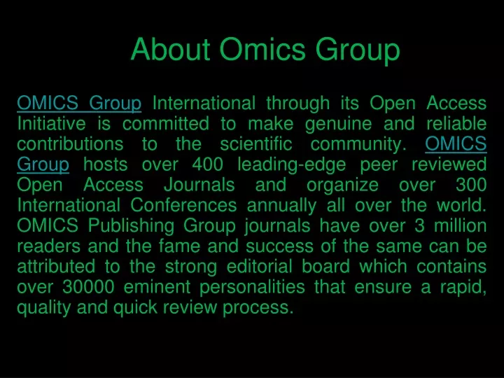 about omics group