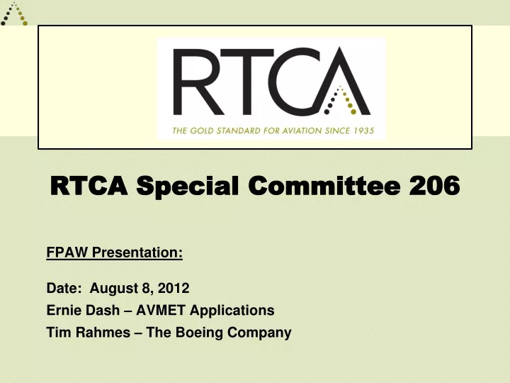 rtca special committee 206