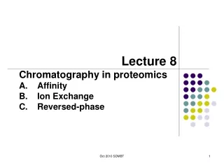 Lecture  8 Chromatography in proteomics Affinity Ion Exchange Reversed-phase