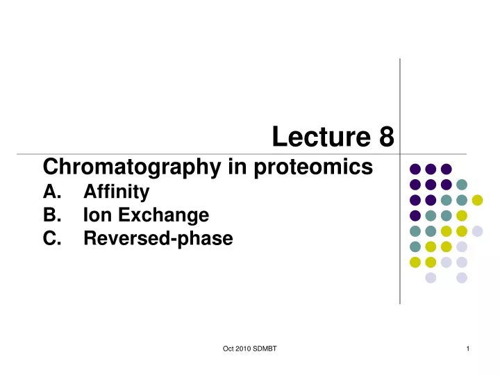 lecture 8 chromatography in proteomics affinity