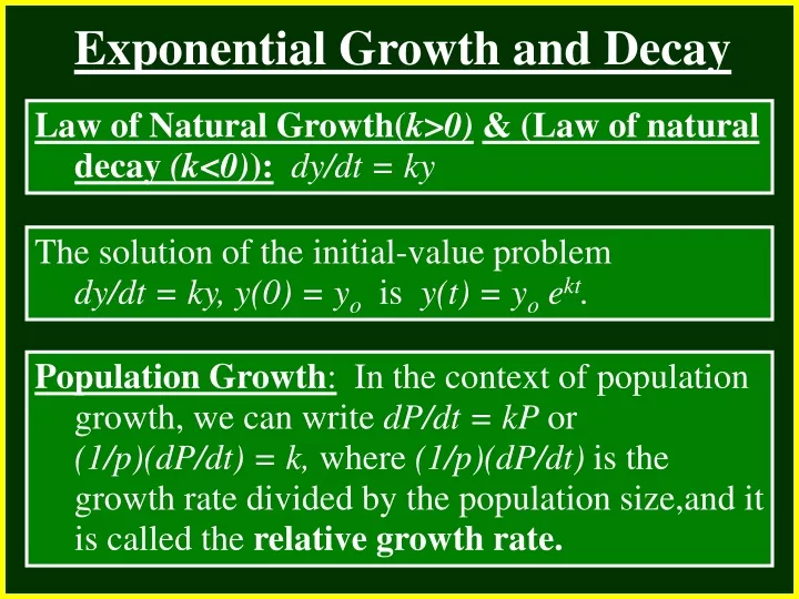 exponential growth and decay