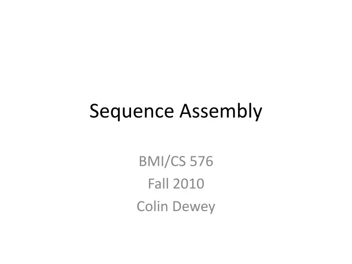 sequence assembly