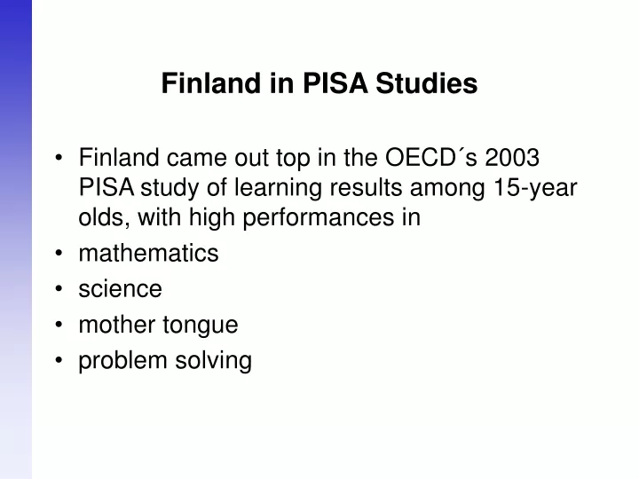 finland in pisa studies