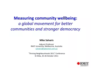 Measuring community wellbeing: a global movement for better communities and stronger democracy