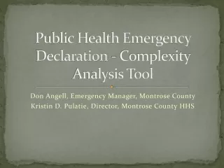 Public Health Emergency Declaration - Complexity Analysis Tool