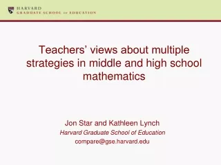 Teachers’ views about multiple strategies in middle and high school mathematics