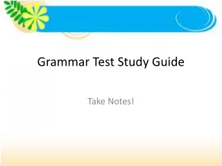 Grammar Test Study Guide