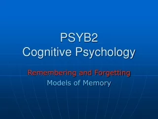 PSYB2 Cognitive Psychology