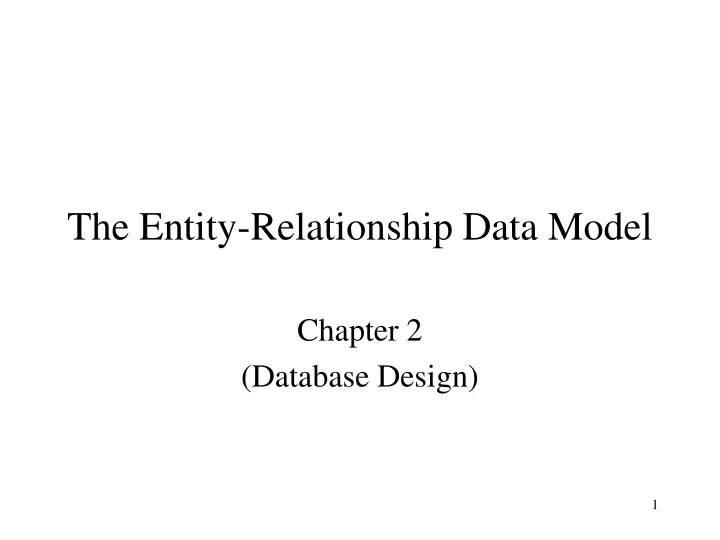 the entity relationship data model