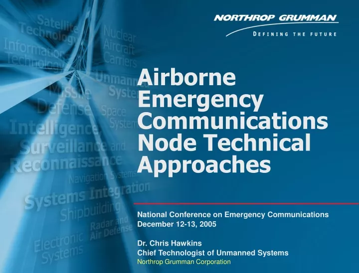 airborne emergency communications node technical