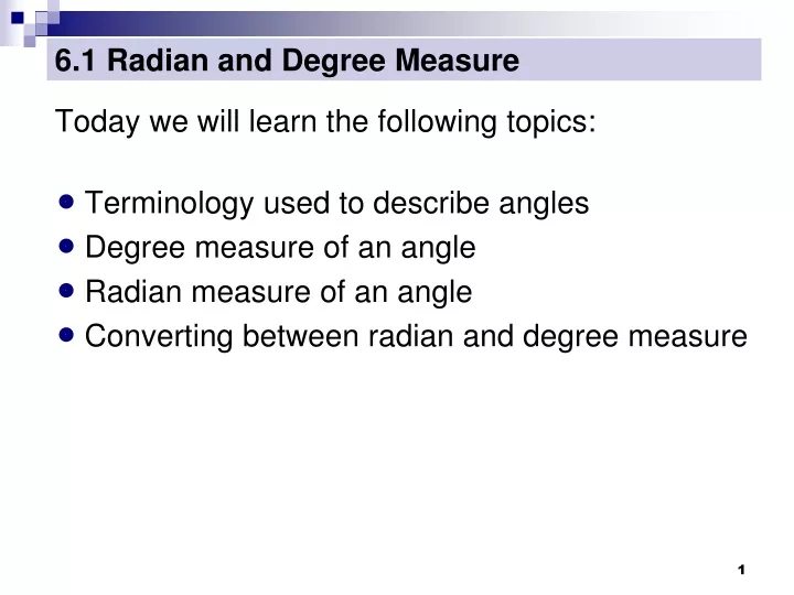 6 1 radian and degree measure