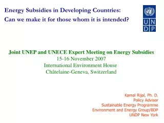 Energy Subsidies in Developing Countries:  Can we make it for those whom it is intended?