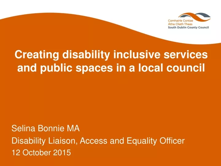 creating disability inclusive services and public spaces in a local council