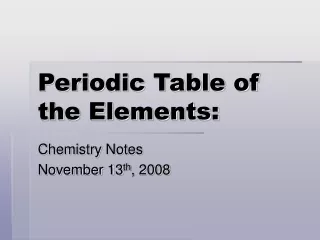 Periodic Table of the Elements: