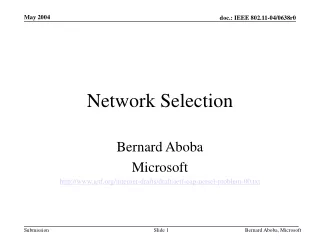 Network Selection
