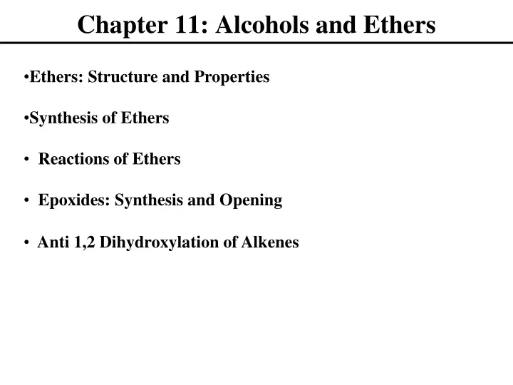 chapter 11 alcohols and ethers