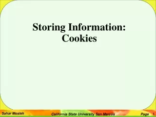 Storing Information: Cookies