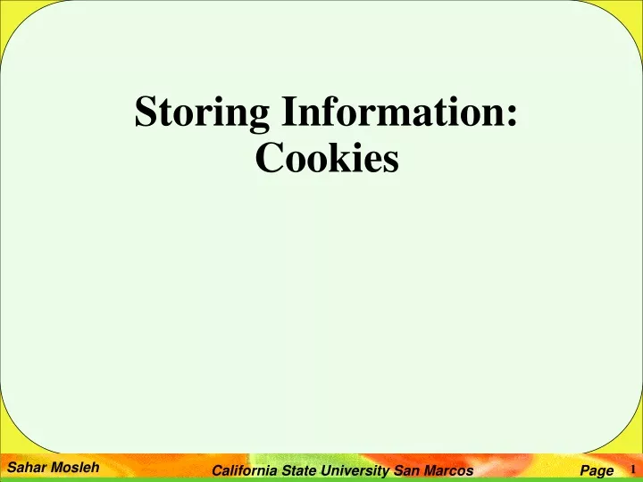 storing information cookies