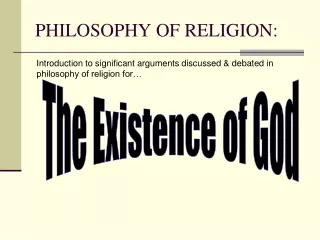 PHILOSOPHY OF RELIGION: