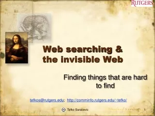 Web searching &amp; the invisible Web