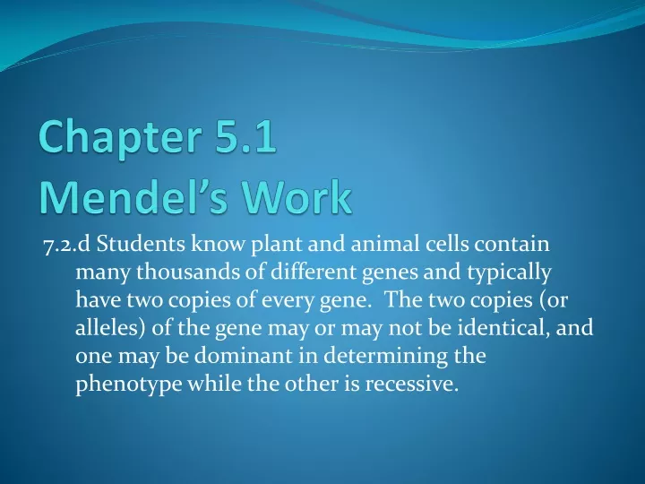 chapter 5 1 mendel s work