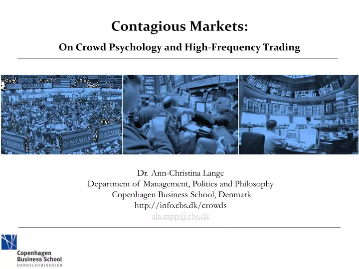 contagious markets on crowd psychology and high frequency trading