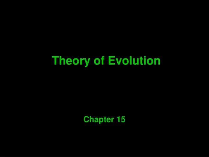 theory of evolution