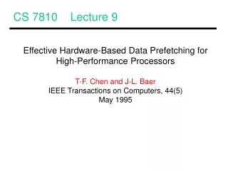CS 7810    Lecture 9