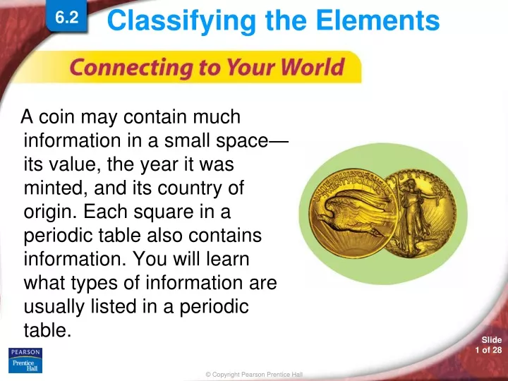 classifying the elements