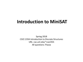 Introduction to MiniSAT