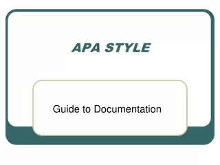 APA STYLE