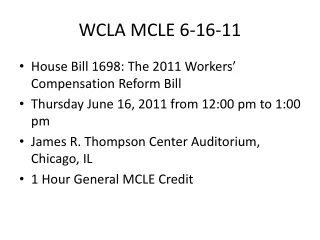 WCLA MCLE 6-16-11