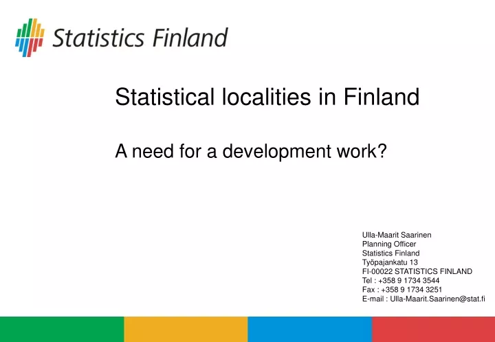 statistical localities in finland