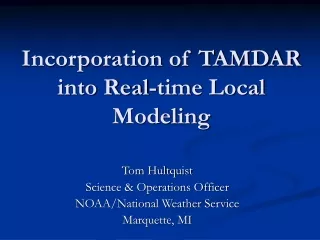 Incorporation of TAMDAR into Real-time Local Modeling