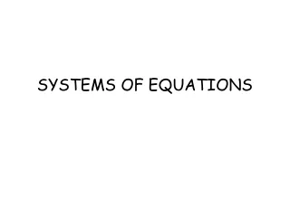 SYSTEMS OF EQUATIONS