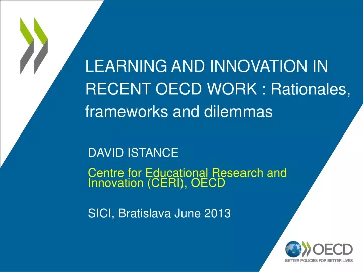 learning and innovation in recent oecd work rationales frameworks and dilemmas