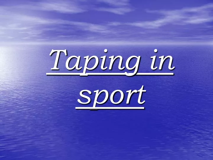 taping in sport