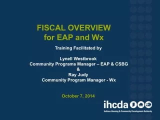 FISCAL OVERVIEW  for EAP and Wx