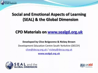 Social and Emotional Aspects of Learning (SEAL) &amp; the Global Dimension