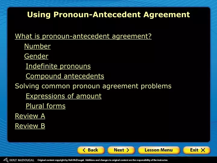 using pronoun antecedent agreement