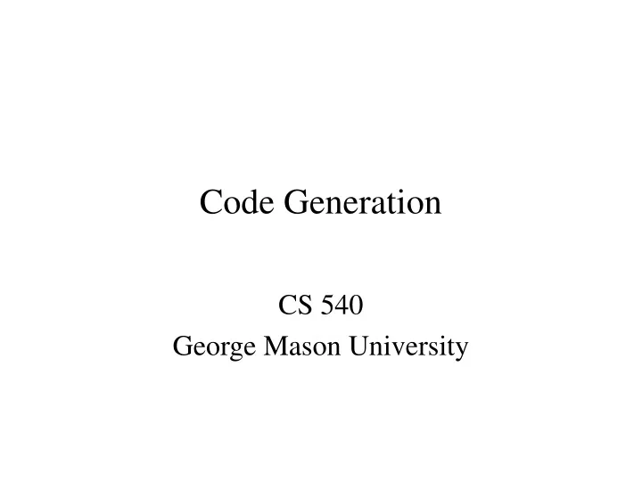 code generation