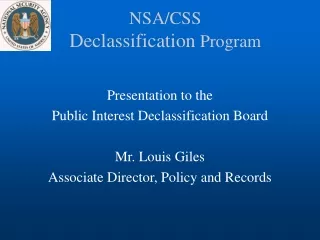 NSA/CSS  Declassification  Program