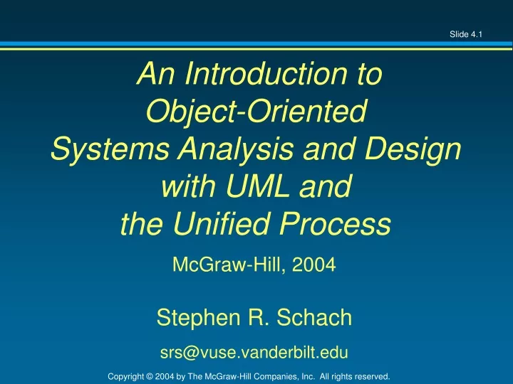 an introduction to object oriented systems