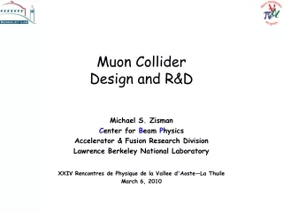 Muon Collider  Design and R&amp;D