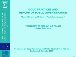 Conference on Good Governance and Public Administrative Reform Bucharest, 6 December 2007