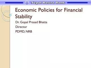 Economic Policies for Financial Stability